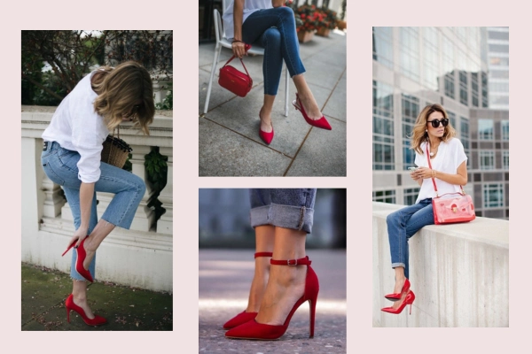 پوشیدن کفش قرمز با شلوار جین